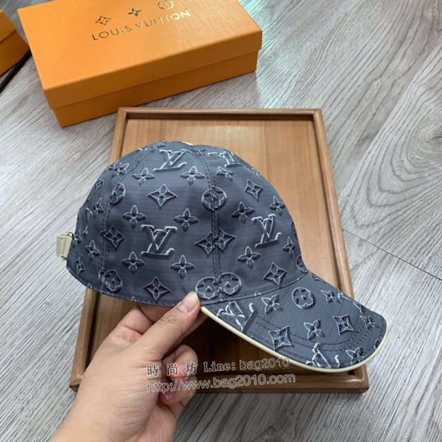 LV新品男士帽子 路易威登灰色印花鴨舌帽棒球帽  mm1334